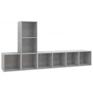 Set de muebles de salón 3 pzas madera ingeniería gris hormigón H