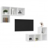 Muebles de pared para TV 4 uds madera contrachapada blanco 3