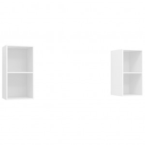 Muebles de pared para TV 2 uds madera contrachapada blanco H
