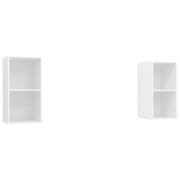 Muebles de pared para TV 2 uds madera contrachapada blanco M 2