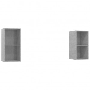 Muebles de salón de pared 2 pzs madera ingeniería gris hormigón H