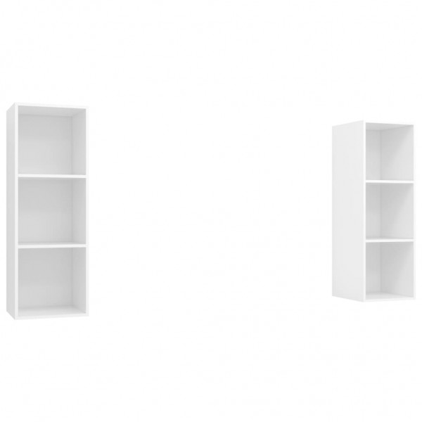 Muebles de salón de pared 2 uds madera ingeniería blanco M 2