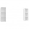 Muebles de salón de pared 2 uds madera ingeniería blanco 2