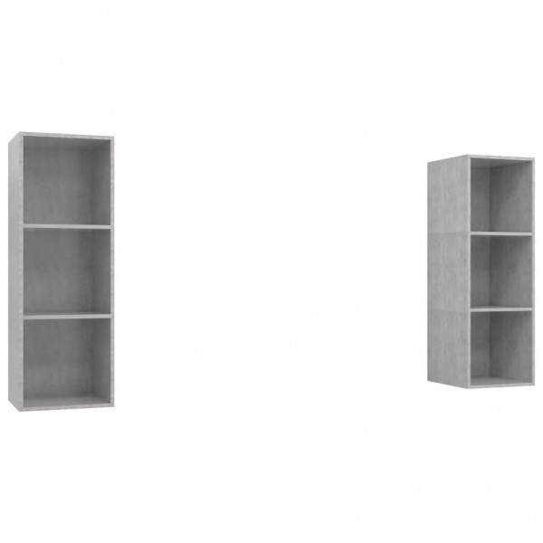 Muebles de salón de pared 2 pzs madera ingeniería gris hormigón M 2