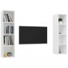 Armários de parede para TV 2 pcs derivados de madeira branco 3