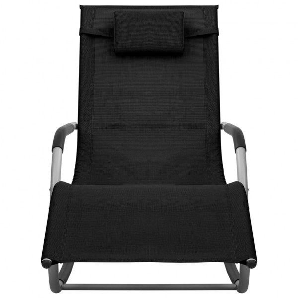 Espreguiçadeira textilene preto e cinzento M 2