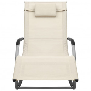 Tumbona de textilene crema y gris H