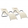 Espreguiçadeiras 2 pcs textilene cor creme e cinzento 1