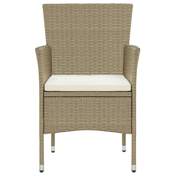 Sillas de jardín 4 unidades ratán sintético beige M 3