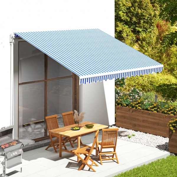 Tela de repuesto para toldo azul y blanco 4x3.5 m D
