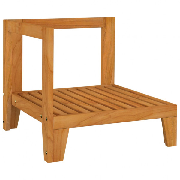 Sofá de esquina seccional y cojines blanco crema madera acacia M 5