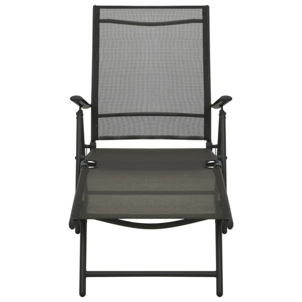 3 pcs conjunto lounge para jardim textilene e alumínio preto M 4