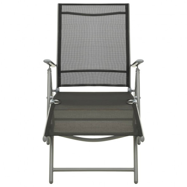 3 pcs conjunto lounge para jardim textilene e alumínio prateado M 4