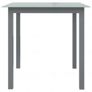 Mesa de jardín de aluminio y vidrio gris claro 80x80x74 cm H