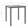 Mesa de jardín de aluminio y vidrio gris claro 80x80x74 cm 5