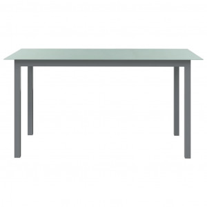 Mesa de jardim em alumínio e vidro 150x90x74 cm cinzento-claro H