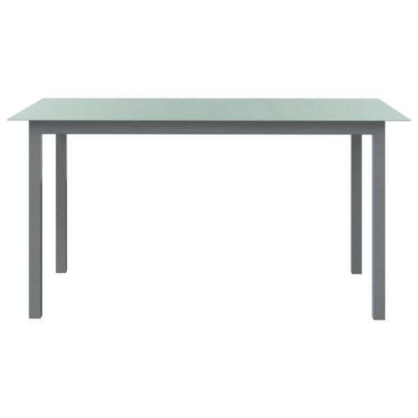 Mesa de jardín de aluminio y vidrio gris claro 150x90x74 cm M 2
