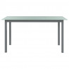 Mesa de jardín de aluminio y vidrio gris claro 150x90x74 cm 2