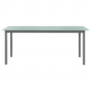 Mesa de jardín de aluminio y vidrio gris claro 190x90x74 cm H