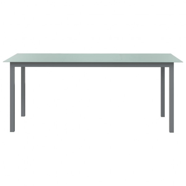 Mesa de jardín de aluminio y vidrio gris claro 190x90x74 cm M 2