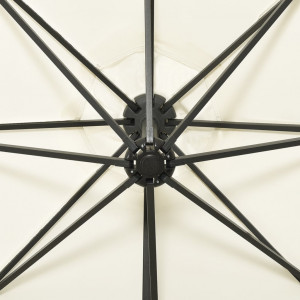 Sombrilla voladiza con poste y luces LED 300 cm arena H