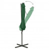Sombrilla voladiza con poste y luces LED verde 300 cm 4