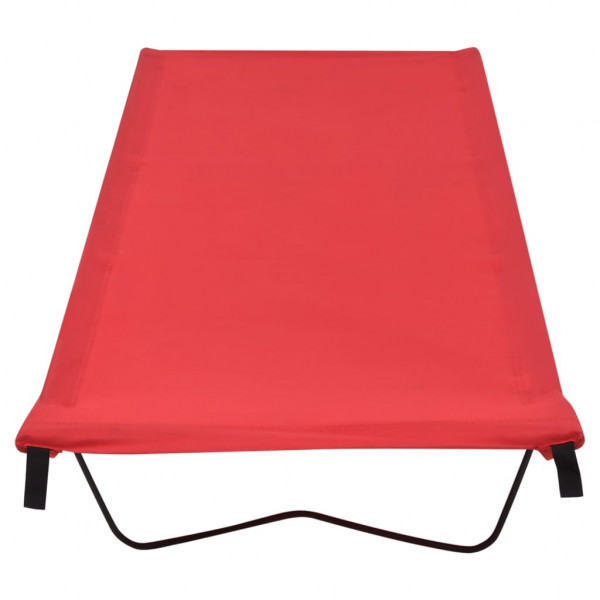 Cama de campismo 180x60x19 cm tecido oxford e aço vermelho M 2