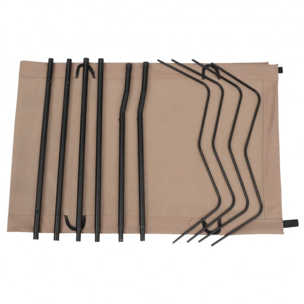 Cama de camping tela Oxford y acero taupé 180x60x19 cm M 3