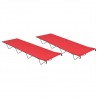 Camas de camping 2 uds tela Oxford y acero rojo 180x60x19 cm 1