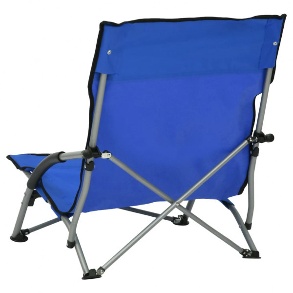 Cadeiras de praia dobráveis 2 pcs tecido azul M 5