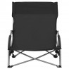 Sillas de playa plegables 2 unidades tela negras 3
