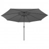 Guarda-sol de jardim com luzes LED 400 cm antracite 4