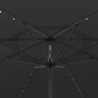 Guarda-sol de jardim com luzes LED 400 cm preto 2