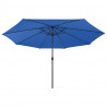 Guarda-sol de jardim com luzes LED 400 cm azul-ciano 4