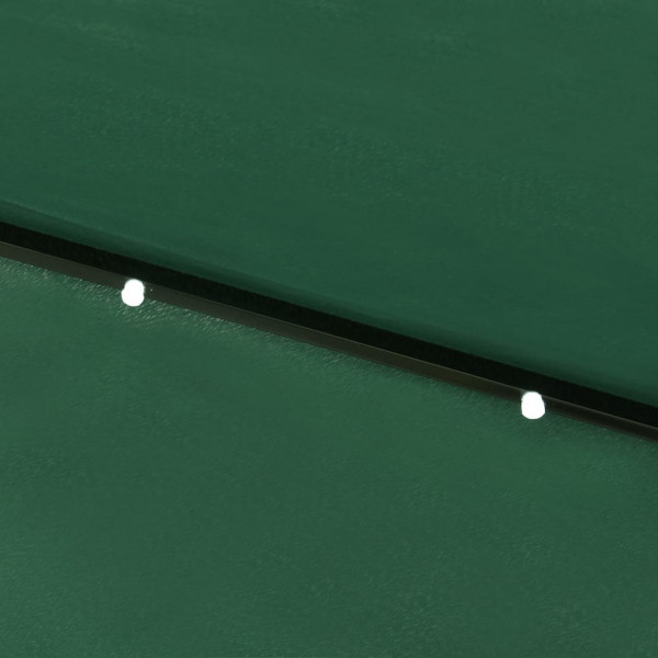 Guarda-sol de jardim com luzes LED e poste de aço 2x3 m verde M 3