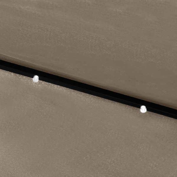 Sombrilla con LED y poste de acero gris taupe 2x3 m M 3