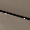 Sombrilla con LED y poste de acero gris taupe 2x3 m 3