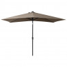 Sombrilla con LED y poste de acero gris taupe 2x3 m 5