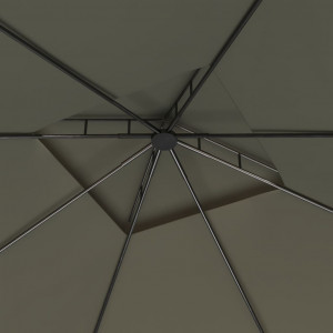 Gazebo 3x3x2.7 m 160 g/m² cinzento-acastanhado H