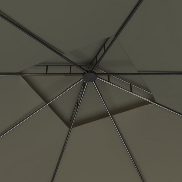 Gazebo 3x3x2.7 m 160 g/m² cinzento-acastanhado M 2