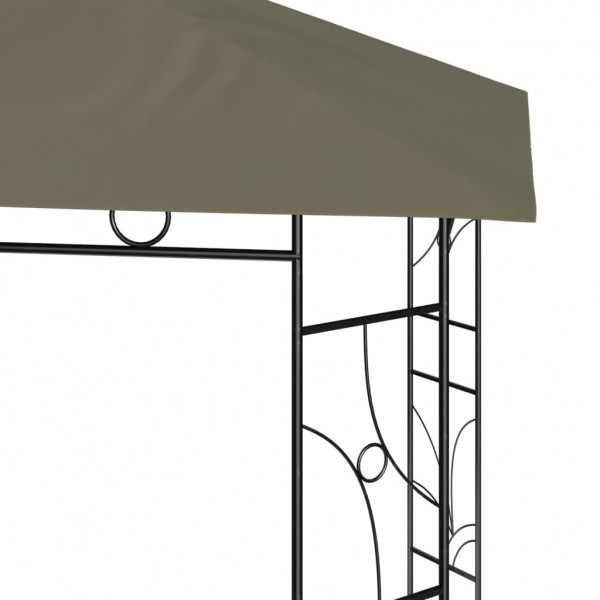 Gazebo 3x3x2.7 m 160 g/m² cinzento-acastanhado M 4