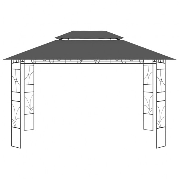 Gazebo 4x3x2.7 m 160 g/m² antracite M 3