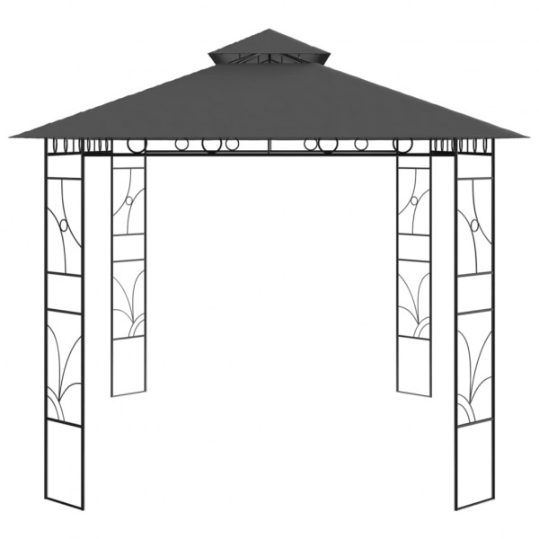 Gazebo 4x3x2.7 m 160 g/m² antracite M 4