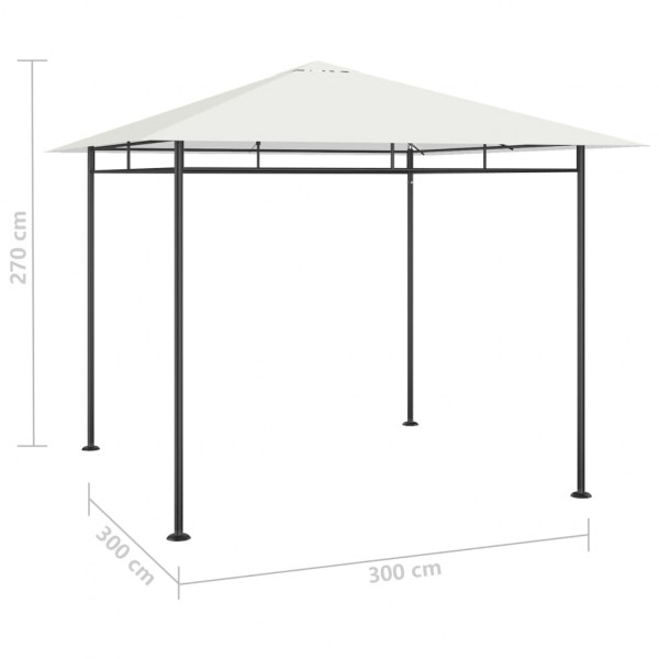 Gazebo 3x3x2.7 m 180 g/m² cor creme M 4