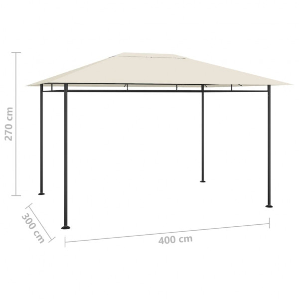 Gazebo 384x281x270 cm 180 g/m² cinzento-acastanhado M 5