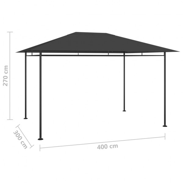 Gazebo 384x281x270 cm 180 g/m² antracite M 5