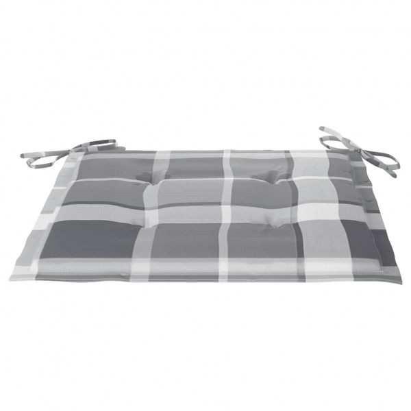 Almofadões cadeiras jardim 6pcs tecido oxford xadrez cinzento M 4