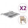 Almofadões cadeiras jardim 2pcs tecido oxford xadrez cinzento 1