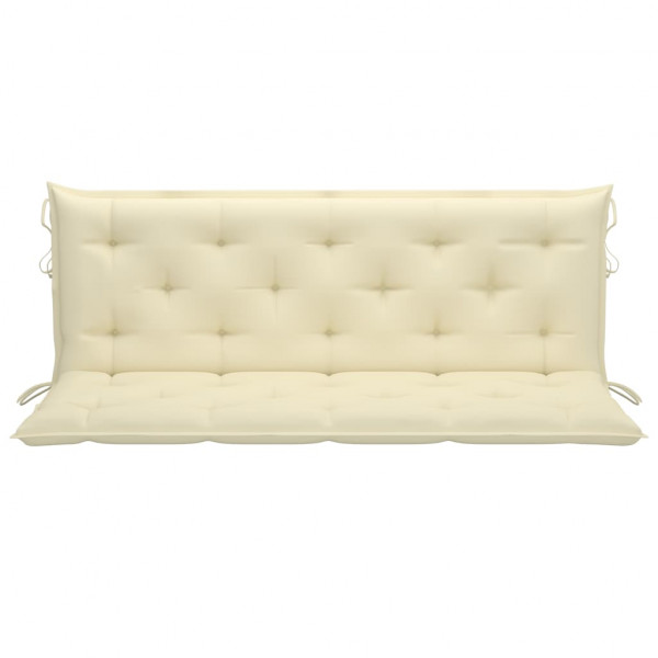 Cojines de banco de jardín 2 uds blanco crema 150x50x7 cm M 2