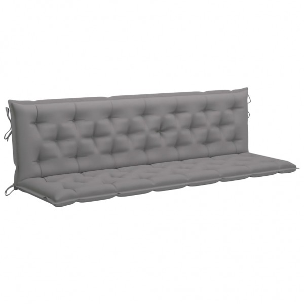 Cojines de banco de jardín 2 uds tela Oxford gris 200x50x7 cm D